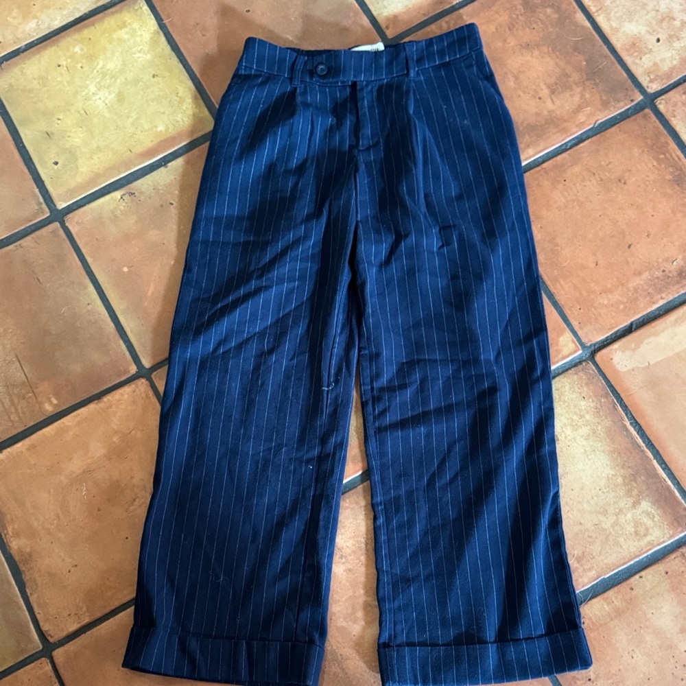 Hollister Women's Navy Pinstripe Trousers